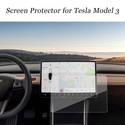 China New Model Anti-fingerprint Car Navigation Tempered Glass Anti-Crash Anti-Glare Screen Protector For Tesla Model 3 Automotive for sale