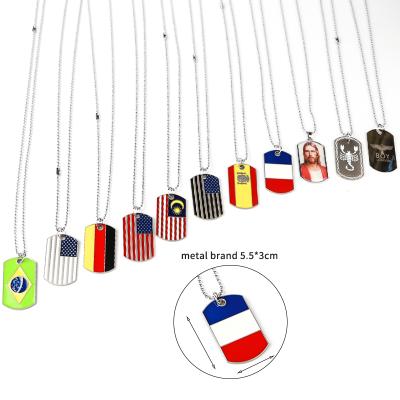 China Wholesale Customized China Metal Alloy Necklaces National Flag Logo Necklace For Souvenir for sale