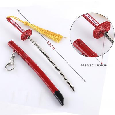 China Japan Alloy Luxurious Red Sword Metal Master Chain Sword Model With Sheath For Crafting Decoration for sale