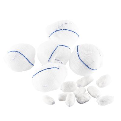 China Convenient Sugical Provides Medical Products High Absorbent X Ray 40s 32s Mesh 100% Cotton White Gauze Swab Ball for sale