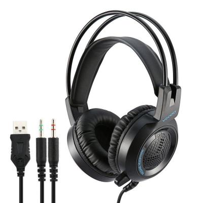 China Headphone Best Price V2000 Wired Gaming Headset Online Course Headphones Noise Cancel Gaming Headset With MIC for sale