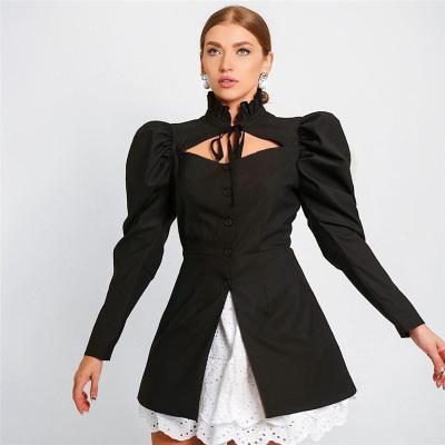 China Factory Made Anti-Static Long Sleeve Turtle Neck Black Dress for sale