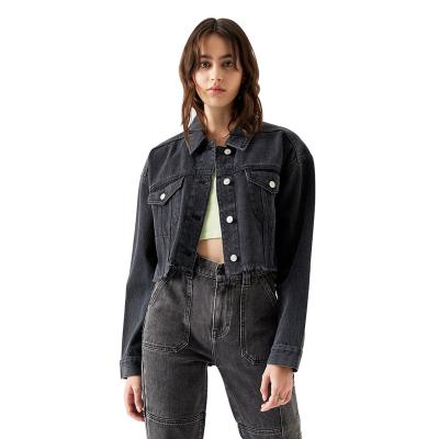 China Factory direct sale OEM/ODM spring summer ladies QUICK DRY denim jacket women's small cropped long sleeve denim jacket for sale