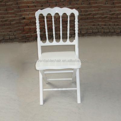 China Modern Foldable Wooden White Napoleon Chair With Cushion Seat For Sale for sale