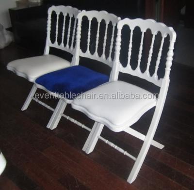 China Wholesale Hot Sale Wooden Napoleon Folding Chair With Padded Seat Solid Wood Foldable for sale