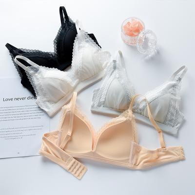 China 2022 New French Style Ladies QUICK DRY Breathable Bra For Women Sexy Lace Wireless Latex Push Up Bra LaceUnderwear Fashionable for sale