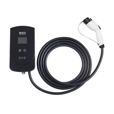 China LED Light + LCD Display (2.8 inch) + RFID Competitive Price AC Ev Charger Station 240V Type 1 Wallbox Ev Charger for sale