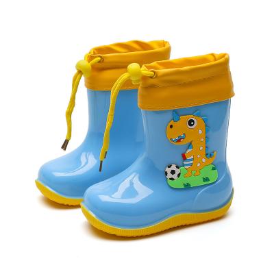 China Quick-Dry Toddler Rain Shoes Solid Color Cartoon Waterproof Soft-soled Infant Outdoor Rain Shoes Keep Warm Non-Slip Kid Rain Boots for sale