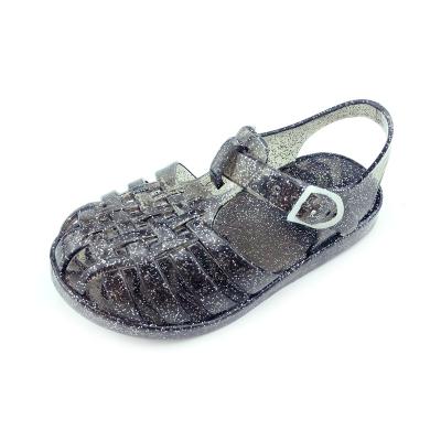 China New Men's and Women's Children's Toddler Slipper Jelly Sequins Baby Rome Beach Flat Border Sandals for sale