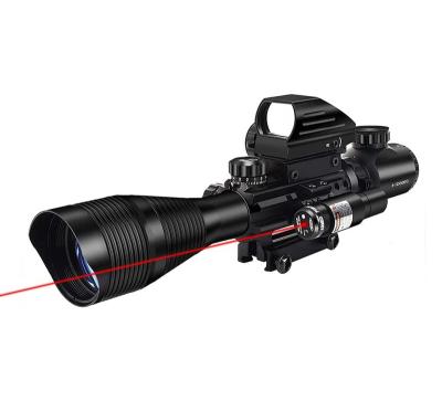 China Aluminium Alloy Combo Scope C4-12x50EG Dual Illuminated Scope+ 4 Holographic Reticle Red/Green Dot sight +Red laser for sale