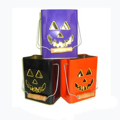 China Home Decoration Metal Halloween Lantern Candle Tin / Candle Lantern for sale