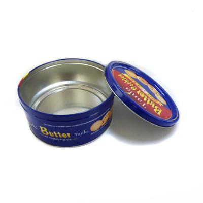 China Recyclable Round Food Grade Metal Cookie Tin Box / Candy Tin Container for sale