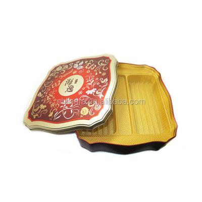 China Recycled Materials Packaging Metal Rectangle Customized Gift Box Made Of Tinplate Mooncake for sale