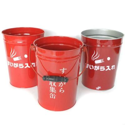 China Sustainable Japanese Style Garbage Metal Bucket Galvanized Bucket With Handle And Lid for sale