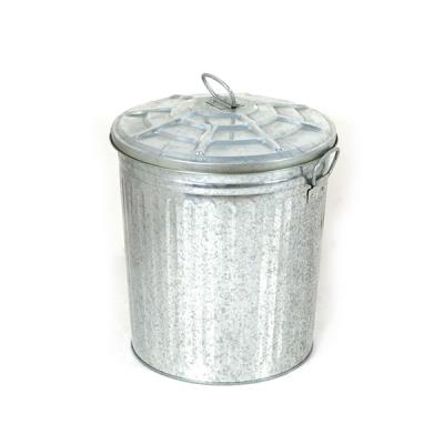 China Sustainable Garbage Waste Bin Metal Type Galvanized Waste Bucket With Lid for sale