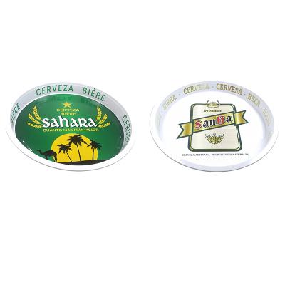 China Tinplate Customized Colored Round Metal Tinplate Serving Tray For Beer Tin Tray for sale