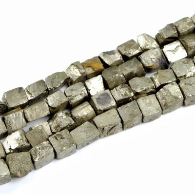 China 2022 Diy Jewelry Accessories China Natural Pyrite Stone Beads In Irregular Cube 10-14mm Hot Seller High Quality Natural Pyrite For Jewelry Making for sale