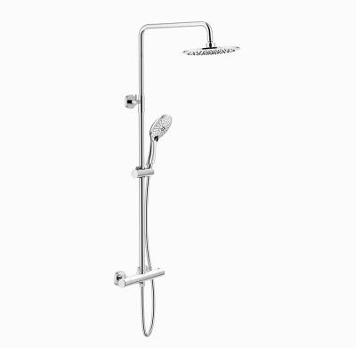 China With Sliding Bar SB1550 Double Shower Head Fixed And Hand Held Set Chrome 304 Stainless Steel Bathroom Wall In Hose Rain Shower Luxury Column for sale