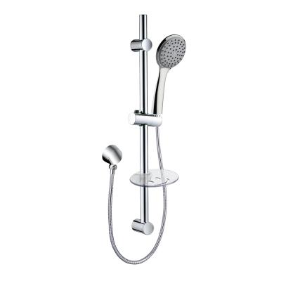 China Hot Selling Amazon Adjustable Bathroom Sliding Bar Stainless Steel Chrome Slide Bar Wall Mounted Shower Being Set With Hand Shower for sale