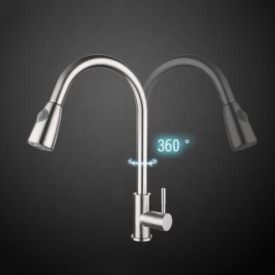 China Kitchen Mixer Taps Luxury Eco-friendly Single Tap Kitchen Faucet Single Handle QH-CF017 Hot Cold Water Hole Modern Brushed for sale