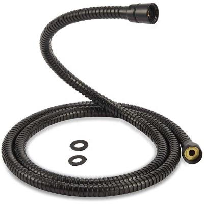 China Modern S21512MB 1.5m PVC Double Chrome Hose Air Chamber Lock / Brushed Matt Black Stainless Steel Shower Hose For Hand Shower Sprayer for sale