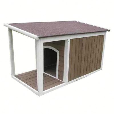 China Hot Sale Sustainable Large Flat Roof Openable Wooden Kennel Kennel With Extended Balcony Window for sale