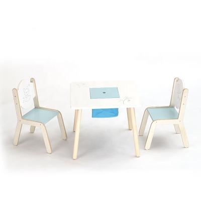 China DIY TOYS Restaurant Modern Style Factory New Furniture Kids Table And Chair Wooden Set for sale