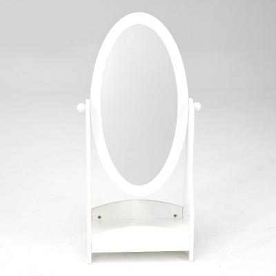 China DIY TOYS New Products Style Multifunctional Modern Oval White Wood Integral Mirror for sale