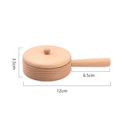 China Eco-Friend Kids Toy Kitchen Pretend Play Cooking Utensil Wooden Tableware Tools Pan Pan Tableware Accessories For Kids for sale