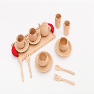 China Eco-Friend Wooden Baby Kitchen Toys Pretend Play Food Children Toys Wooden Tea Cup Gifts Interests Play for sale