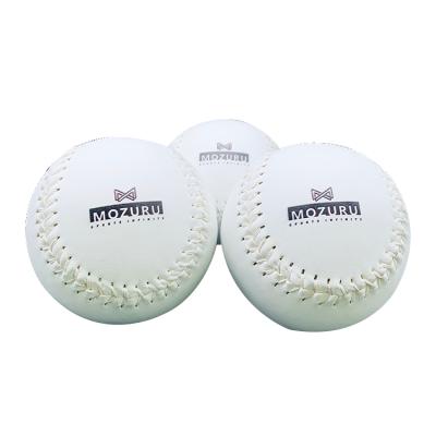 China Official White Leather Outdoor Sports Baseball 12 Inch Softball Training Ball for sale