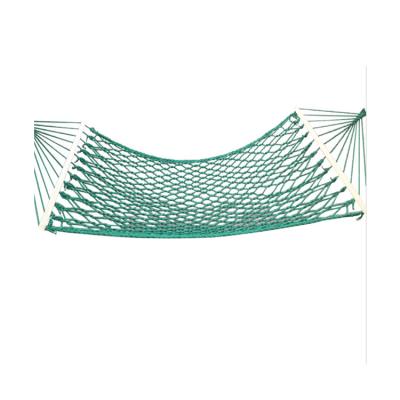 China OEM Eco-friendly Wholesale Portable Cotton Rope Camping Hammock Outdoor Double Swing With Wooden Bar for sale