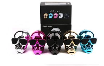 China 2016 New Plastic Metallic SKULL Wireless Bluetooth Speaker Sunglass Skull Speaker Mobile Subwoofer Multipurpose Speaker for sale