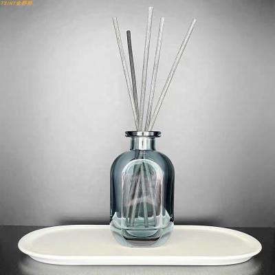 China Reed Diffuser Glass Bottle Decorative New Design Eco-friendly Luxury Round Reed Diffuser Glass Perfume Reed Diffuser Bottle for sale