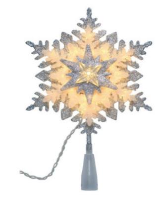 China 3 Layer Tree Topper New Year Tree Decoration Snowflake Christmas Tree Topper Plug Home Office Christmas Holiday Snowflake Tree Topper for sale