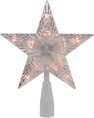 China 5-Point Clear 5-Point Topper Lighted Star Christmas Tree with Built-in 10 Replaceable Bulbs Plug in for sale