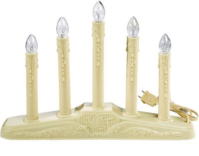 China Electric Candle Lamp Warm White Ivory Christmas 5-Light Window Candle With Clear C7 Bulbs for sale