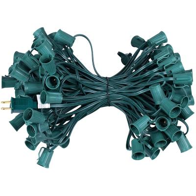 China C9 Bulb String Light Wire C9 100 Ft Green Wire For E17-12