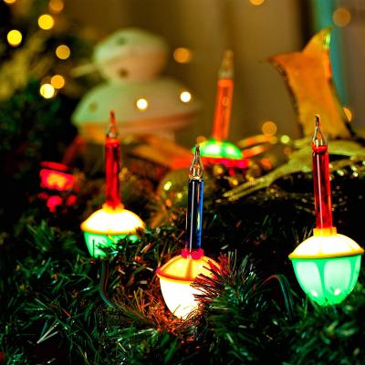 China Waterproof Holiday String Light 7 Christmas Light Traditional Bubble Light With Silver Glitter Liquid for sale