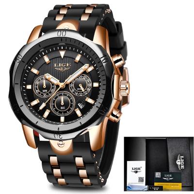 China Hot Date LIGE Relogio Masculino Automatic Top Brand Men Sports Waterproof Mens Wristwatch Casual Fashion Clock Quartz Watches for sale