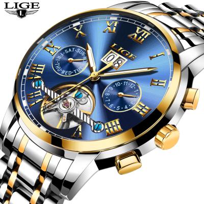 China Fashion Gold Automatic Mechanical Sports Mens Watch Waterproof Date Business Watch High End Watches for sale