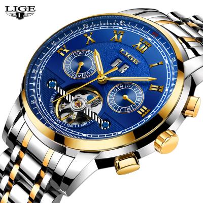 China Hot Selling Brand Clock Stainless Steel Analogue Date Calendar Men's Automatic High Quality Men's Waterproof Wristwatch for sale