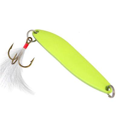 China Wholesale Weihai Iron Hard Lure With Luminous Groundbaits Bass Pike Fishing Tackle Single Hook Sequin Metal Spinner for sale