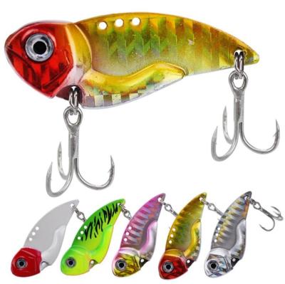 China Saltwater Fishing Weihai New Arrival 3.5cm Metal 7.5g Vib Prime Pencil Spoon Spinner Vib Hard Blade Fishing Lure With 3D Eyes for sale