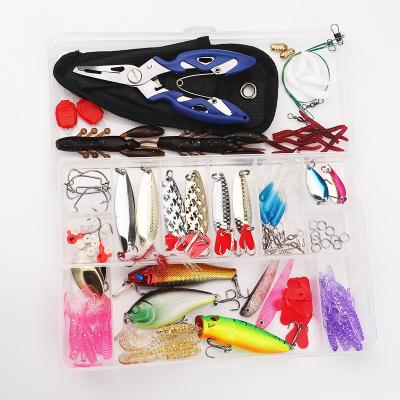 China Wholesale Weihai 108pcs Saltwater Fishing Lure Combo Swivel Bead Hook Snap Sinker Steel Wire Split Ring Metal Spoon With Box for sale