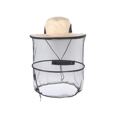 China Mosquito Repellent Mosquito Repellent Fishing Hats With Protective Mask Camp Fisherman Bee Mesh Bucket Hat Custom Made With String for sale