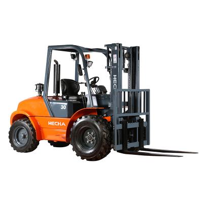 China Hot Sale Safety Easy Operation 3ton Rough Terrain Off Road Forklift Brand 2WD 4WD Engine for sale