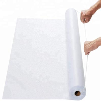 China Printing white flower pattern Guangzhou Factory Professional produce White Nonwoven cloth 3ft x 100ft  in roll - white wedding aisle runner carpet for sale