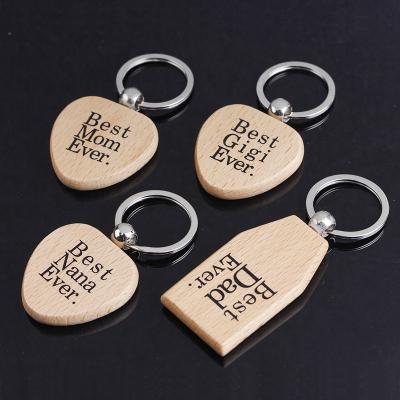 China Promotional/Souvenir Wooden Key Holder Wooden Logo Engraving Key Chain Retail Wooden Key Chains Custom Souvenirs for sale