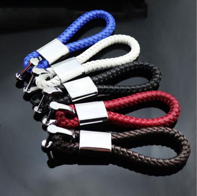 China Promotional Retail Leather Logo Keychain In Running Size Car Promotion Gift Rope Holder Ring Hanging Key Pendant for sale